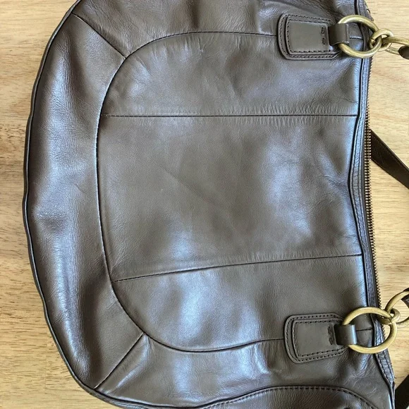 Coach Brown Woven Leather Kristin bag with Gold-tone Hardware - Picture 9 of 10